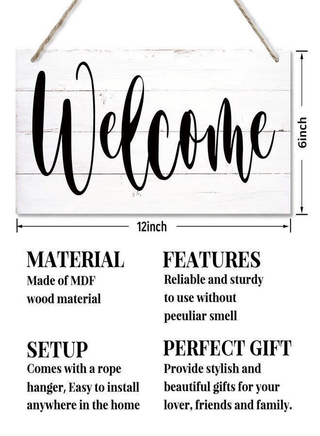 EDCTO Welcome Decor Sign, Hanging Wood Sign Home Decorative, Printed Wood Wall Art Sign, Indoor or Outdoor Welcome Sign, Rustic Front Door Decor, Farmhouse Porch Decor, Home Hanging Decor Sign 12 * 6inch - Image 2